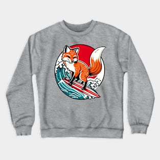 Surfing fox Crewneck Sweatshirt